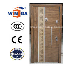 Estilo de Turquía Buena calidad Puerta blindada de madera de acero de MDF (W-T25)